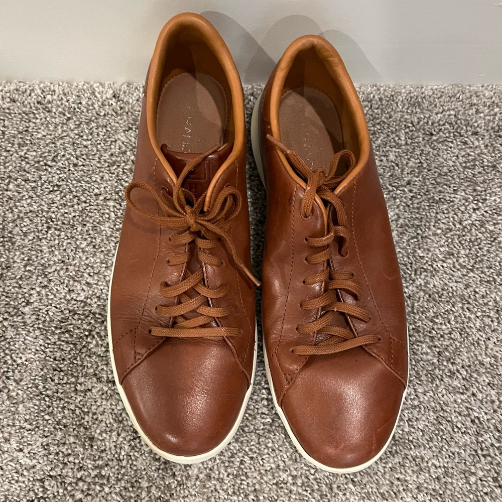 Cole Haan GrandPrø Leather Cognac Men's Tennis Sneakers Size 12M
